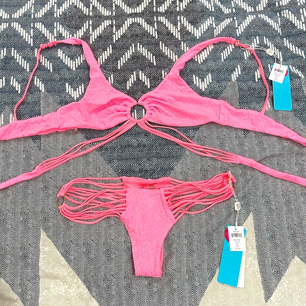 Beach Bunny pink leopard bikini